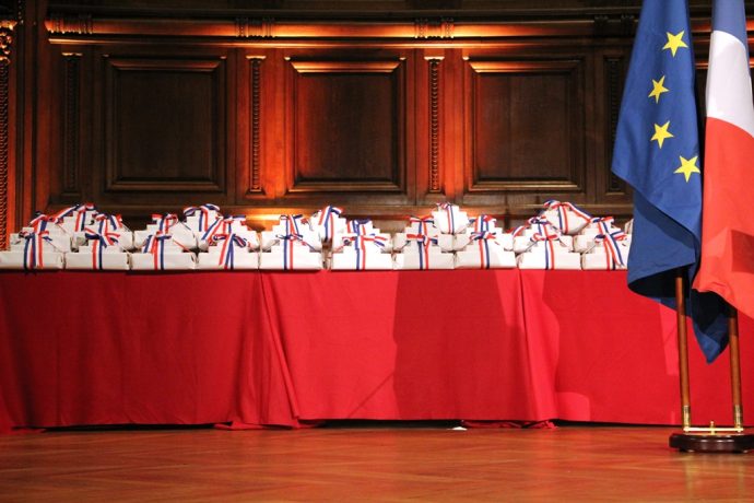 La table des prix Concours Général 2017 en Sorbonne.