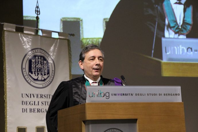 Le Recteur Gilles Pécout lors de la cérémonie inaugurale de l’année universitaire 2017-2018 de l’UniBG à Bergame.