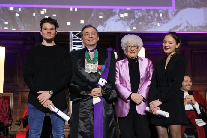 De gauche à droite, Yannis Zerad, Gilles Pécout, Yvette Roudy et Geneviève Dang lors de la cérémonie de remise des prix 2017.