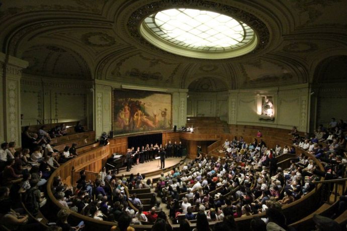 Concert de l’Orchestre et Chœur des Universités de Paris - OCUP - dans l’amphithéâtre Richelieu en Sorbonne.