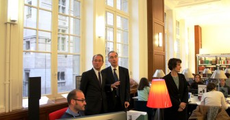 Le Maire de Paris visite la Bibliothèque interuniversitaire de la Sorbonne, entièrement rénovée